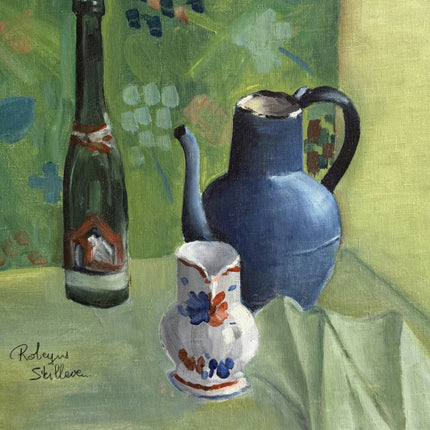 Authentic Still Life Oil Painting "Blue Teapot" Original Artwork Holland Art Shop