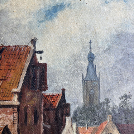 Rustic Cityscape Oil Painting "Framed Painting" Original Art Holland Art Shop
