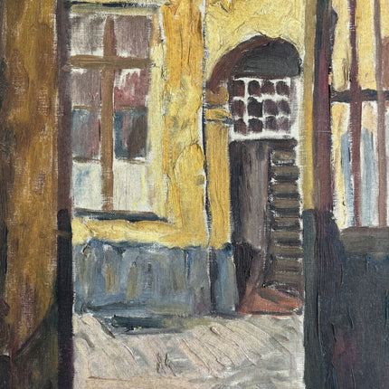 Traditional Cityscape Oil Painting "Wooden Staircase" Expressive Art Holland Art Shop