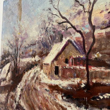 Timeless Winter Landscape Oil Painting "Snowy Cottage" Detailed Artwork Holland Art Shop