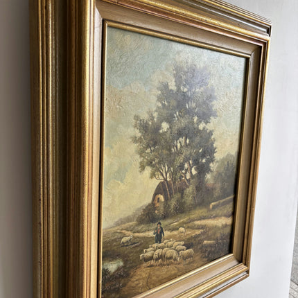 Original Landscape Oil Painting "Grazing Sheep" Detailed Art Holland Art Shop