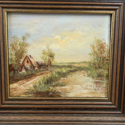 Rustic Landscape Oil Painting "Thatched Cottage" Elegant Small Art Holland Art Shop