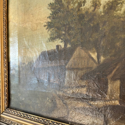 1914 Antique Landscape Oil Painting "Gilded Frame" Art Holland Art Shop