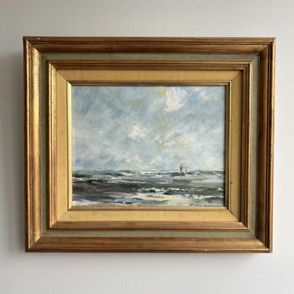 Vintage Seascape Oil Painting "Seaside Painting" Refined Artwork Holland Art Shop