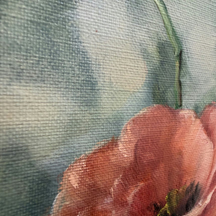 Authentic Floral Still Life Oil Painting "Orange Poppies" Spanish Artwork Holland Art Shop