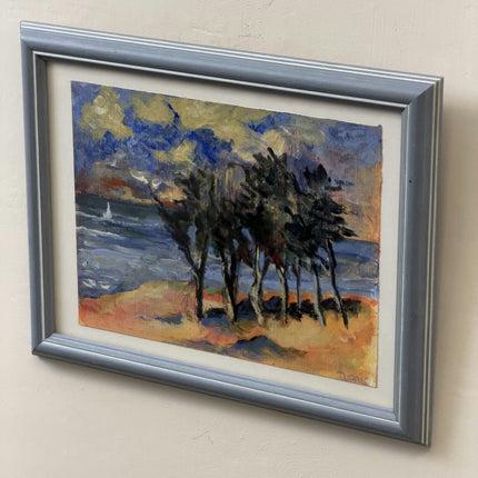 Original Landscape Oil Painting "Framed Back" Rustic Small Artwork Holland Art Shop