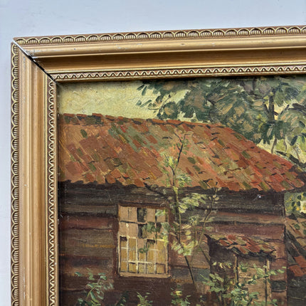 Authentic Landscape Oil Painting "Thatched Roof" Elegant Artwork Holland Art Shop