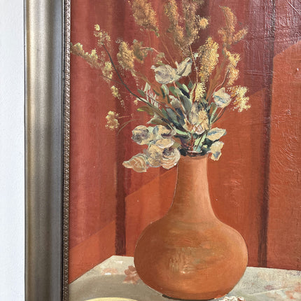 Wonderful Oil Painting Still Life "Vase Of Flowers" Marvelous Large Artwork