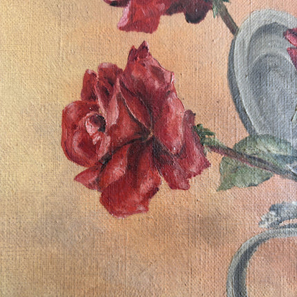 Handcrafted Floral Still Life Oil Painting "Rose Bouquet" Rustic Art Holland Art Shop