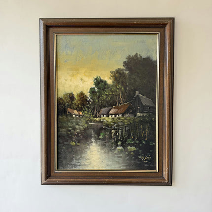 Refined Scenery Oil Painting "Thatched Cottage" Elegant Artwork Holland Art Shop