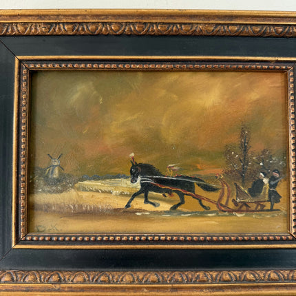 Figurative Oil Painting Scenery "Running Horse" Traditional Small Art Holland Art Shop