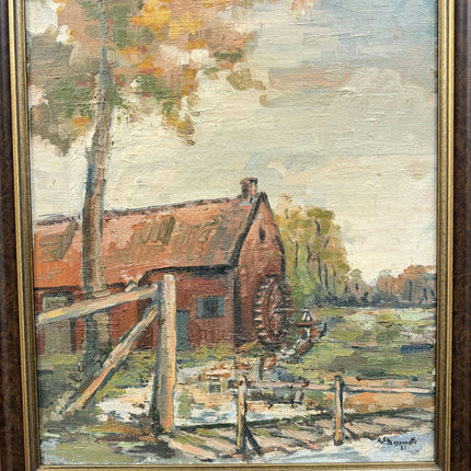 Classic Landscape Oil Painting "Water Wheel" Rustic Artwork Holland Art Shop