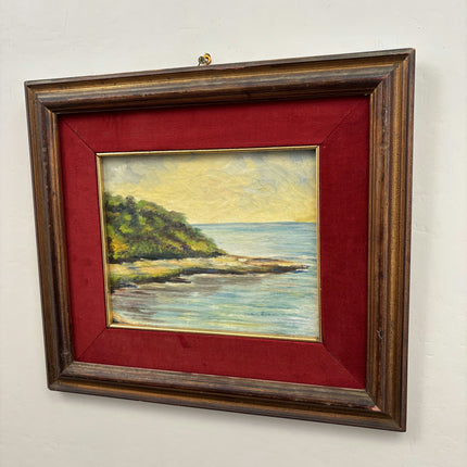 Refined Seascape Oil Painting "Seaside Cove" Authentic Artwork Holland Art Shop
