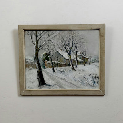 Picardo Authentic Winter Landscape Pastel "Snowy Cottage" Rustic Artwork Holland Art Shop