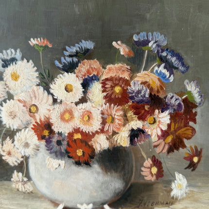 Classic Still Life Oil Painting "Flower Bowl" Timeless Small Artwork Holland Art Shop