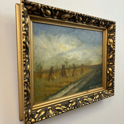 Timeless Landscape Oil Painting "Golden Frame" Original Art Holland Art Shop