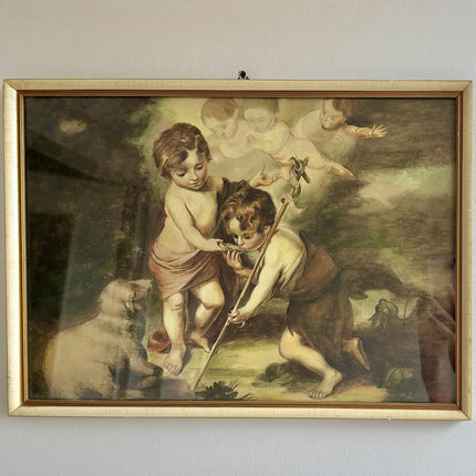 Refined Figurative Aquarel "Cherub Child" Elegant Artwork Holland Art Shop