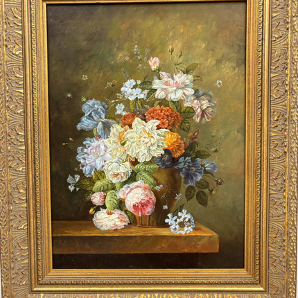 Traditional Floral Still Life Oil Painting "Wooden Panel" Refined Artwork Holland Art Shop
