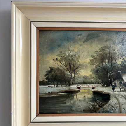 Handcrafted Winter Landscape Oil Painting "Framed Painting" Detailed Dutch  Art Holland Art Shop