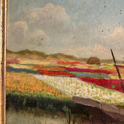 Traditional Landscape Oil Painting "Gilded Frame" Authentic Small Art Holland Art Shop