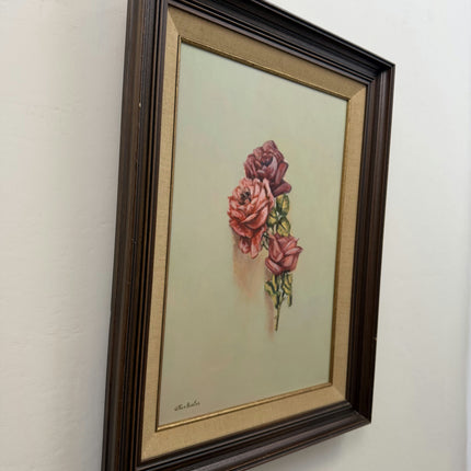 Traditional Floral Still Life Oil Painting "Pink Roses" Authentic Artwork Holland Art Shop
