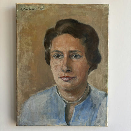 Rustic Portrait Oil Painting "Seated Woman" Refined Small Art Holland Art Shop