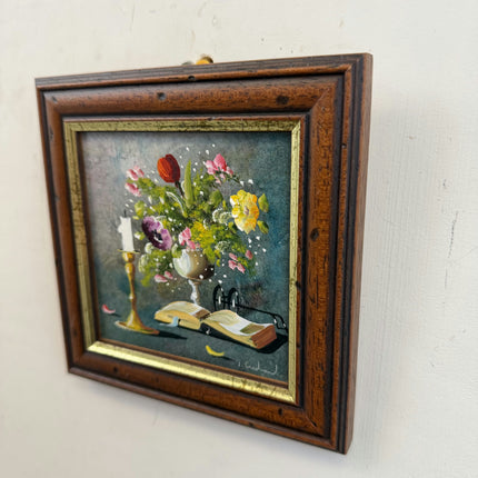 Authentic Still Life Oil Painting "Open Book" Traditional Small Artwork Holland Art Shop