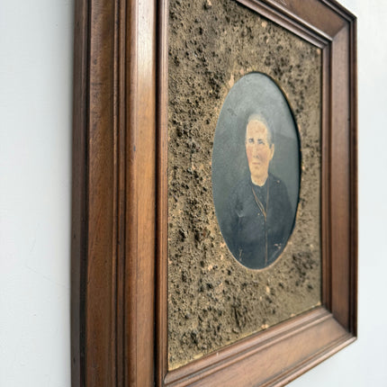 19th Century Antique Portrait Oil Painting "Framed Man" Small Artwork Holland Art Shop