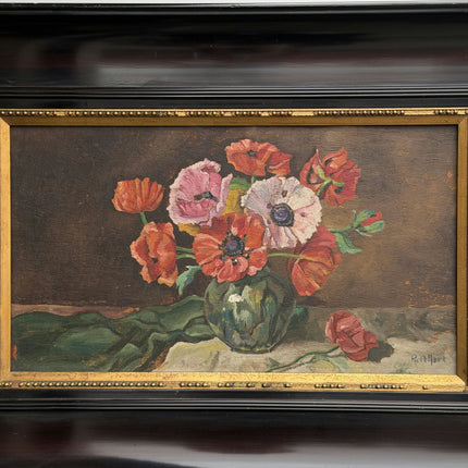 Rustic Floral Still Life Oil Painting "Vase Flowers" Elegant Art Holland Art Shop