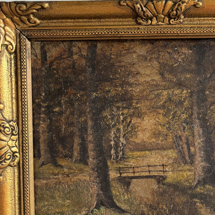 Detailed Landscape Oil Painting "Gilded Frame" Expressive Small Artwork Holland Art Shop