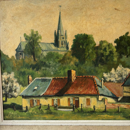 Rustic Landscape Oil Painting "Red Roof House" Refined Art Holland Art Shop