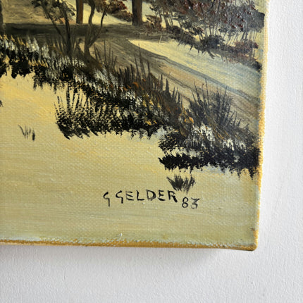 Handcrafted Winter Landscape Oil Painting "Snowy Farmhouse" Original Art Holland Art Shop