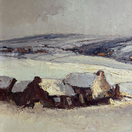 Traditional Winter Landscape Oil Painting "Snowy Houses" Detailed Art Holland Art Shop