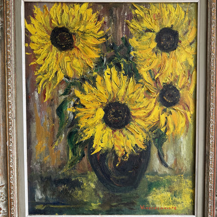 Refined Floral Still Life Oil Painting "Sunflower Bouquet" Detailed Art Holland Art Shop