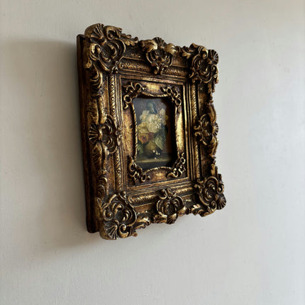 Handcrafted Floral Still Life Oil Painting "Gilded Frame" Small Artwork Holland Art Shop