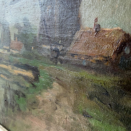 Authentic Seascape Oil Painting "Windmill Scene" Detailed Dutch Art Holland Art Shop