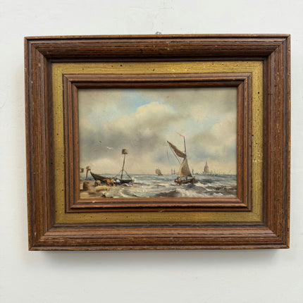 Timeless Seascape Oil Painting "Sailing Boat" Traditional Small Art Holland Art Shop