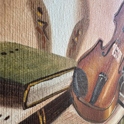 Elegant Still Life Oil Painting "Resting Violin" Expressive Art Holland Art Shop