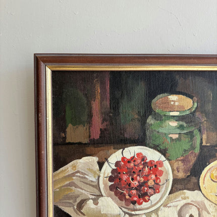 Expressive Still Life Oil Painting "Bowl Of Berries" Classic Small Art Holland Art Shop