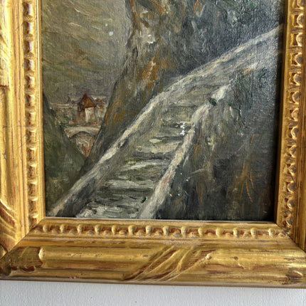 Rustic Scenery Oil Painting "Gilded Frame" Expressive Small Art Holland Art Shop