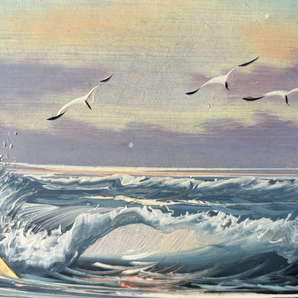 Authentic Seascape Oil Painting "Ocean Wave" Original Small Artwork Holland Art Shop