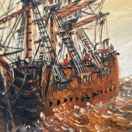 Antique Seascape Oil Painting "Gilded Frame" Elegant Small Artwork Holland Art Shop