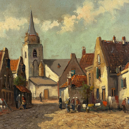 Classic Cityscape Oil Painting "Town Steeple" Timeless Artwork Holland Art Shop