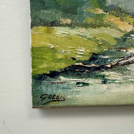 Vintage Landscape Oil Painting "River Stream" Authentic Small Art Holland Art Shop