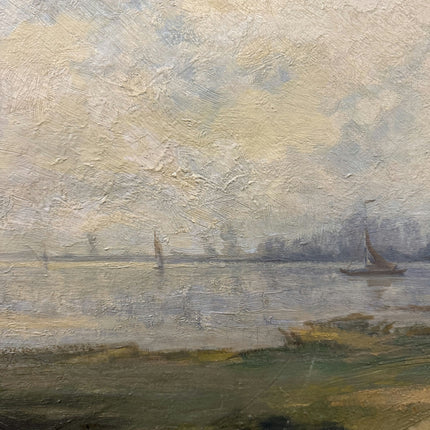 Elegant Landscape Oil Painting "Cloudy Sky" Rustic Large Art Holland Art Shop