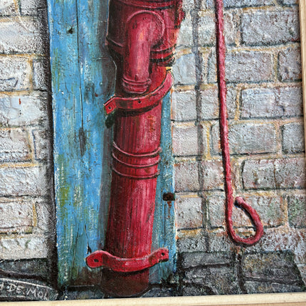 Timeless Still Life Oil Painting "Red Firehydrant" Expressive Artwork Holland Art Shop