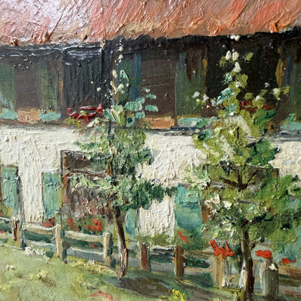 Expressive Landscape Oil Painting "Mountain Cottage" Vintage Artwork Holland Art Shop