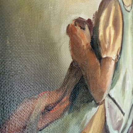 Expressive Portrait Oil Painting "Seated Girl" Elegant Art Holland Art Shop