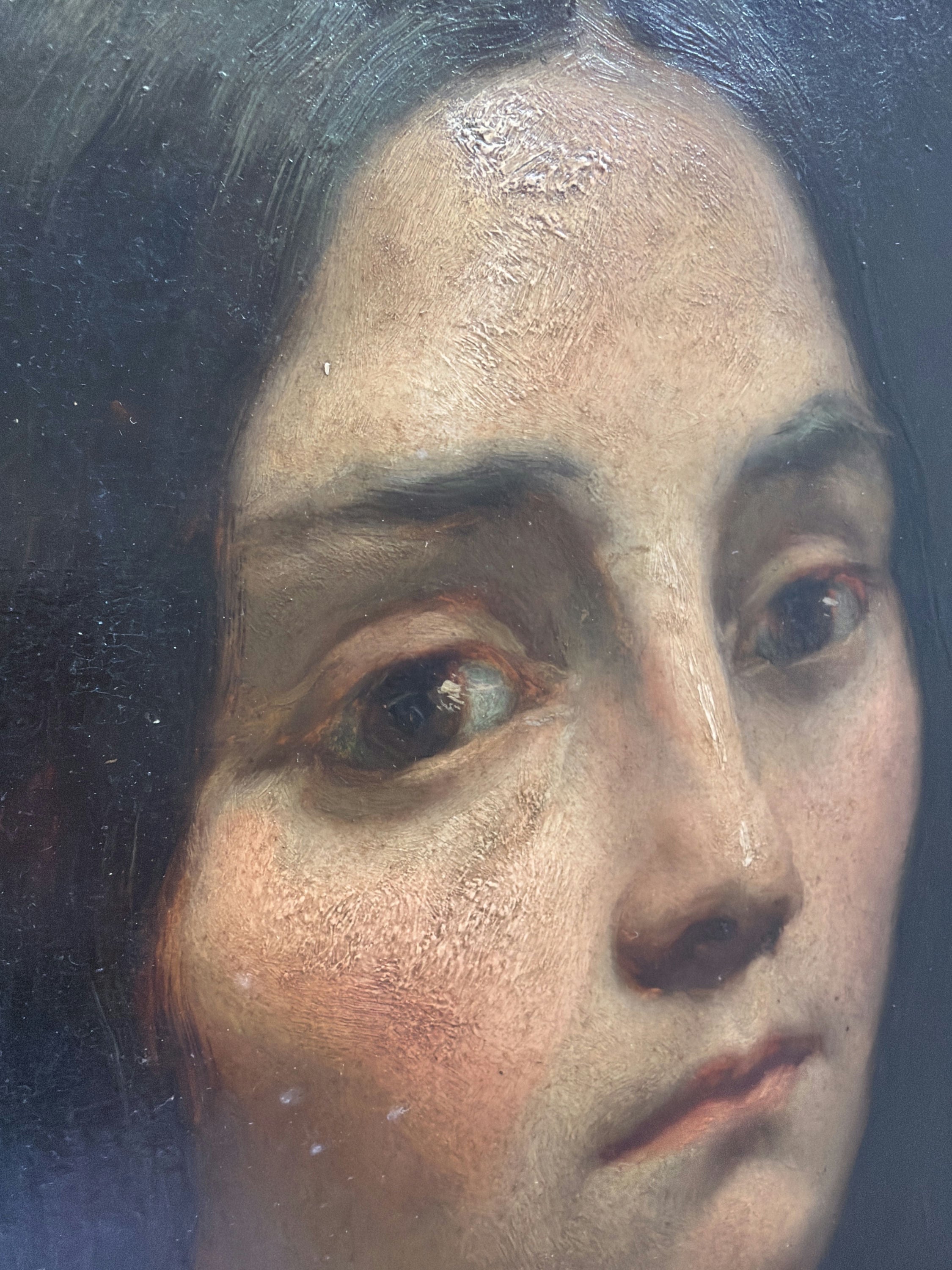 1850 Antique Portrait Oil Painting 