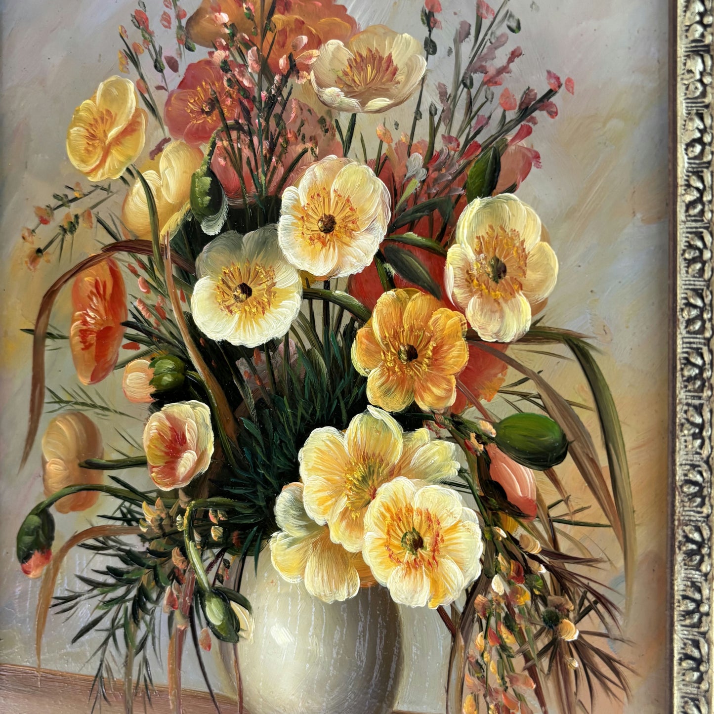 Traditional Oil Painting Flowery Still Life "Floral Arrangement" French Artwork